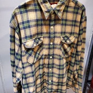 有禮貌穿搭 日本古著 levi's 法蘭絨 美式格紋 長襯 L號