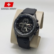 HITAM Can IMMEDIATELY SEND Swiss Army Men's Watch 9706 Rubber Strap Date and Chrono Active Features 