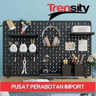 Pegboard Wall Shelf Board Pegboard Set Kitchen Organizer Wall Hanging Rack *TRENSITY*