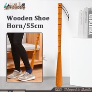 Portable Wooden Shoe Horn Hanging Long Handle Shoe Horn Lazy Shoe Helper Spoons Shoe Assist