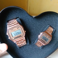 JAM CASIO ROSE GOLD COUPLE SET