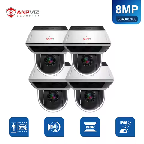 Anpviz 4K 8MP POE PTZ IP Dome Camera Outdoor Security 5X Optical Zoom Motion Detection 2.0 Two-Way A