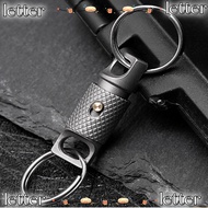 LETTER Titanium Alloy Keychain, Ultra-light Portable Brass Keychain,  360° Rotatable EDC Keyring Out