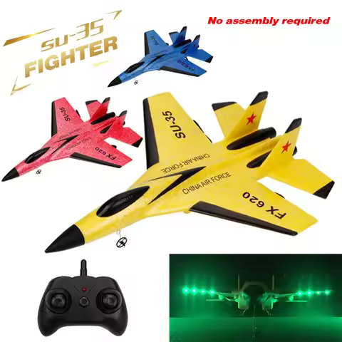 RC Plane SU35 2.4G With LED Lights Aircraft Remote Control Flying Model Glider Airplane F22 FX820 FX