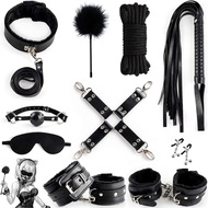 Sex Bondage Kit for Women: 10 PCS Restraint Leather Set Sex Toy with Sex Blindfold Handcuffs and Ank