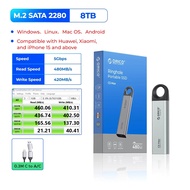 ดิสก์ SSD ภายนอก ORICO ขนาด 1TB ความเร็วสูงพิเศษ 460MB/s ดีไซน์แบบแขวน ปลั๊กแอนด์เพลย์ สาย USB-C & A