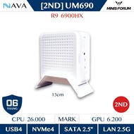 [2ND] Mini PC MINISFORUM UM690 White R9-6900HX DDR5 NVMe Radeon 680M USB4 Used Computer