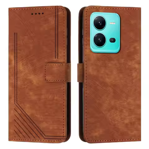 For VIVO V25 5G / V25e 4G / X80 lite 5G case skin feel line terms silicone clamshell leather case