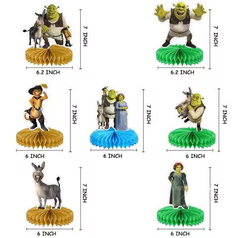 Cartoon Pop Dsn 7Pcs Movie Shreks Theme Birthday Decoration Party Supplies Child Birthday Festival C