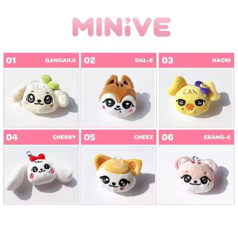 Kpop IVE MIVE Keychain Yujin Wonyoung cartoon plush keychain student school bag hanging for girls bo
