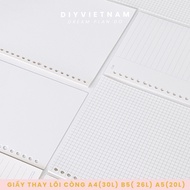 Notebook Inner – High Quality Indo Paper – A4 30 Holes / B5 20 Holes / A5 20 Holes – Smooth Paper, N