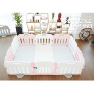 Caraz - Caraz 9+1 寶寶屋地墊圍欄套裝 (附有面板固定扣) - 粉紅色 + 白色