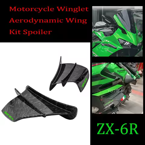 For KAWASAKI NINJA ZX-6R ZX6R ZX6 R ZX 6R Motorcycle Winglet Aerodynamic Wing Kit Spoiler