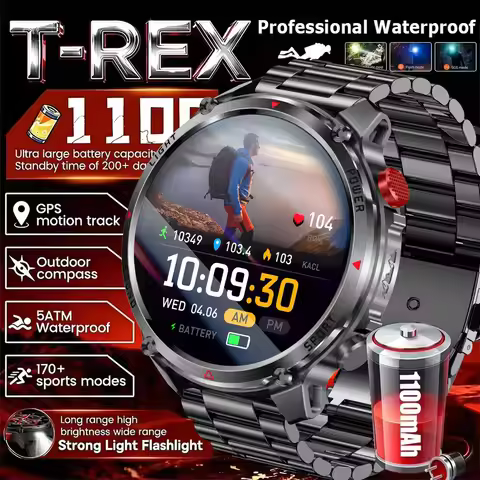 2026 New T-Rex3 Ultra 1100mAh Super Capacity Battery Adult Men Smart Watch 1.7" Large Screen Call 5A