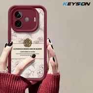 Keysion hoa phong cách retro trường hợp cho iqoo Z9 5g Z9 Turbo silicon mềm điện thoại chống sốc Ốp