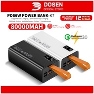 DOSEN Quality 66W Super Fast Charging Power Bank K7 Black/White QC 3.0Type-C