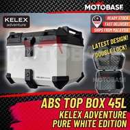 [KELEX Adventure] 45L ABS Top Box Pure White Edition Premium Motorcycle Aluminium Aluminum Plastic K