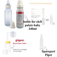PIGEON PP BOTTLE LONG SILICONE NIPPLE 120ml | CLEFT PALATE BABY 240ml | BOTTLE FOR SUMBING LIPS / LO