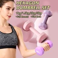 2PCS 1kg/1.5kg/2kg/3kg Dumbbell Set Dumbell Hexagon Dumbbell Gym Fitness Exercise Home Workout Neopr