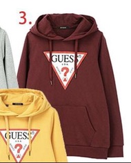 guess logo hoody 倒三角膠印帽t