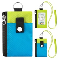 Men Wallet RFID Blocking Wallet with ID Window WaterResistant Zip Id Case Wallet with Lanyard Keycha