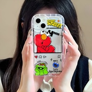 Photo frame airbag case for iphone 14promax 11 13 12 7Plus X XS Max Sesame Street red frog cover