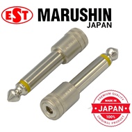 MA-62S EST Marushin 6.3mm PL-55 Mono Metal Plug to Baby 3.5mm Female Jack Adapter, Made in Japan