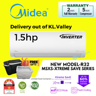 [Delivery Out of KL.Valley] 1.5hp Midea Xtreme Save MSXS-Series Inverter Air Cond