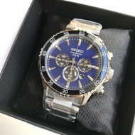 [Original] Seiko SSC445P1 Solar Chronograph Stainless Steel Blue Dial Analog Men Watch