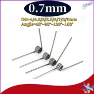SUS304 Torsion Springs d0.7mm OD4/4.5/5/5.5/6/7/8/9mm 60-180° Electronic & Toy Spring [DTY-XMB]