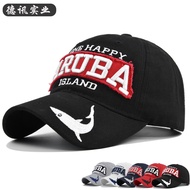Cross-Border ARUBA Letter Embroidered Baseball Cap Shark Embroidered Cap Men's Sun Hat