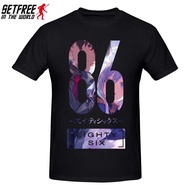 Summer new DIY style men t-shirt 86 Eighty Six Anime Logo T Shirt Vintage Cotton Short Sleeve Men to