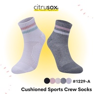 CITRUSOX Stripes Thick Cushioned Sports Running Crew Socks Tight Compressed (22-25 cm) #1229