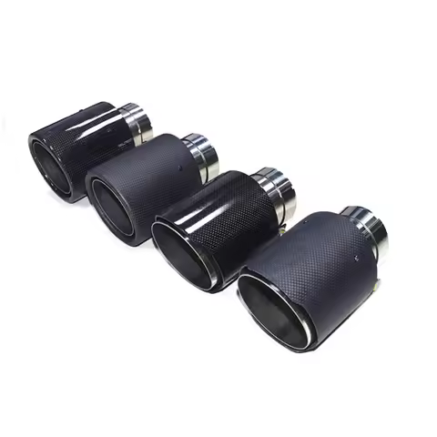 1PCS Round Exhaust Tip Glossy and Matte Carbon Fiber End Pipe Installing calibre :89mm-101mm