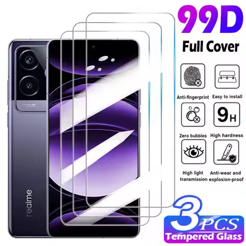 3Pcs Tempered Glass For Realme GT 2 Pro 3 5 240W 6 Full Cover Screen Protector Film For Realme GT Ne