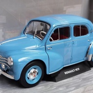 Solido 1/18 Renault 4cv 1956 Car Model Alloy Openable Left Right Door Front Wheel Steering