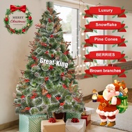 Berry Christmas Tree w/ Decor Berry Pinecone Snow Effect X-mas Decoration 8 Feet