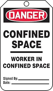 Accuform TCS343CTP PF-Cardstock Confined Space Tag, Legend"Danger Confined Space Worker in", 5.75" L
