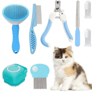 8pcs Deluxe Cat Grooming Kit: Includes Self-Cleaning, Nail & Fur Care, And Dental Care Essentials To
