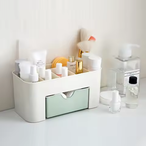 Drawer Cosmetic Storage Box Makeup Brush Organiser Desktop Jewellery Skincare Lipstick Mask Compartm