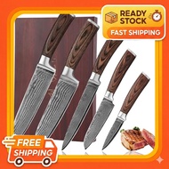 Wakoli EDIB Damascus Kitchen Knife [5-piece set] Gyuto knife, carving knife, Santoku knife, small Sa
