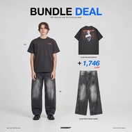 HOMEBOY เสื้อ+กางเกง  เสื้อ OVERSIZE คอตตอน100% กางเกงยีนส์ BAGGY JEAN
