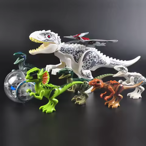 Jurassic Dinosaur Park Dinos World Building Blocks Animals Tyrannosaurus Rex Indominus I-Rex Blue Fi