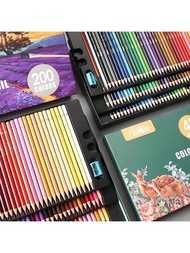 48/72/120/150/200色油性專業彩色鉛筆芯水彩繪畫藝術塗鴉套裝，適用於初學者藝術家學校用品，假日禮物套裝