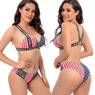 9008# sexy flag bikini women's swimsuit set push up split