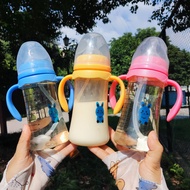 PPSU Milk Bottle with Straw Kids Water Bottle Botol Susu Ada Straw Milk Bottle with Handle 300ml