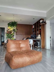 北歐懶人沙發豆袋，咖啡色