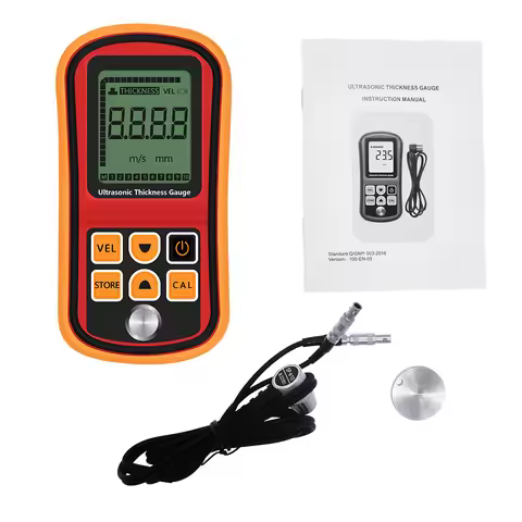 GM100 Digital Ultrasonic Thickness Gauge 1.2~225mm Voice Sound Velocity Meter 1000-9999 M/s Metal Gl