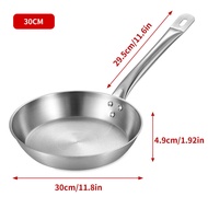 Konco Stainless Steel Frying Pan Deep Skillet Pan Saute Pan with Scratch Resistant Frying Pan For Eggs Steak Pans general use on Gas and induction cookware