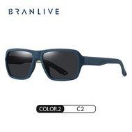 BRANLIVE DC’ แว่นกันแดดผู้ชายสีส้มโพลาไรซ์ แว่นตา แฟชั่นผู้ชาย ดำ